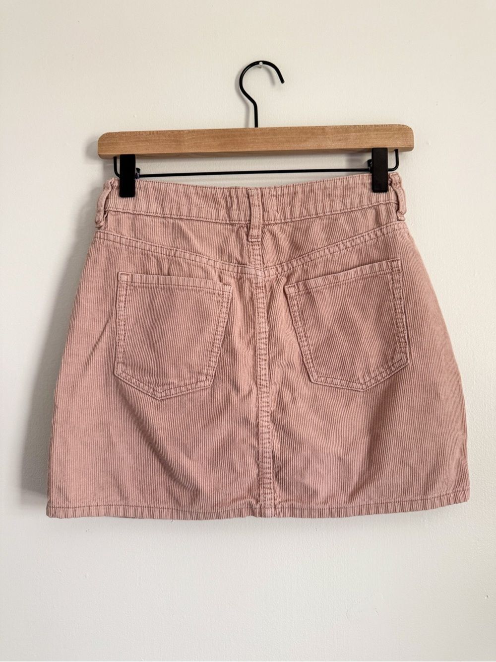 PacSun Corduroy Button Front Mini Skirt Pink Size 24 - Picture 2 of 5